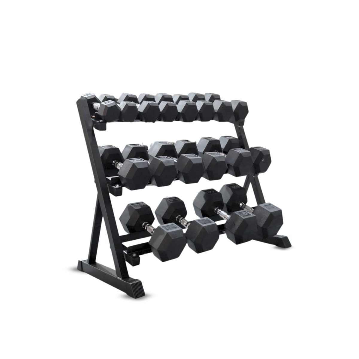 225KG Dumbbell Set + Commercial 3 Tier Rack