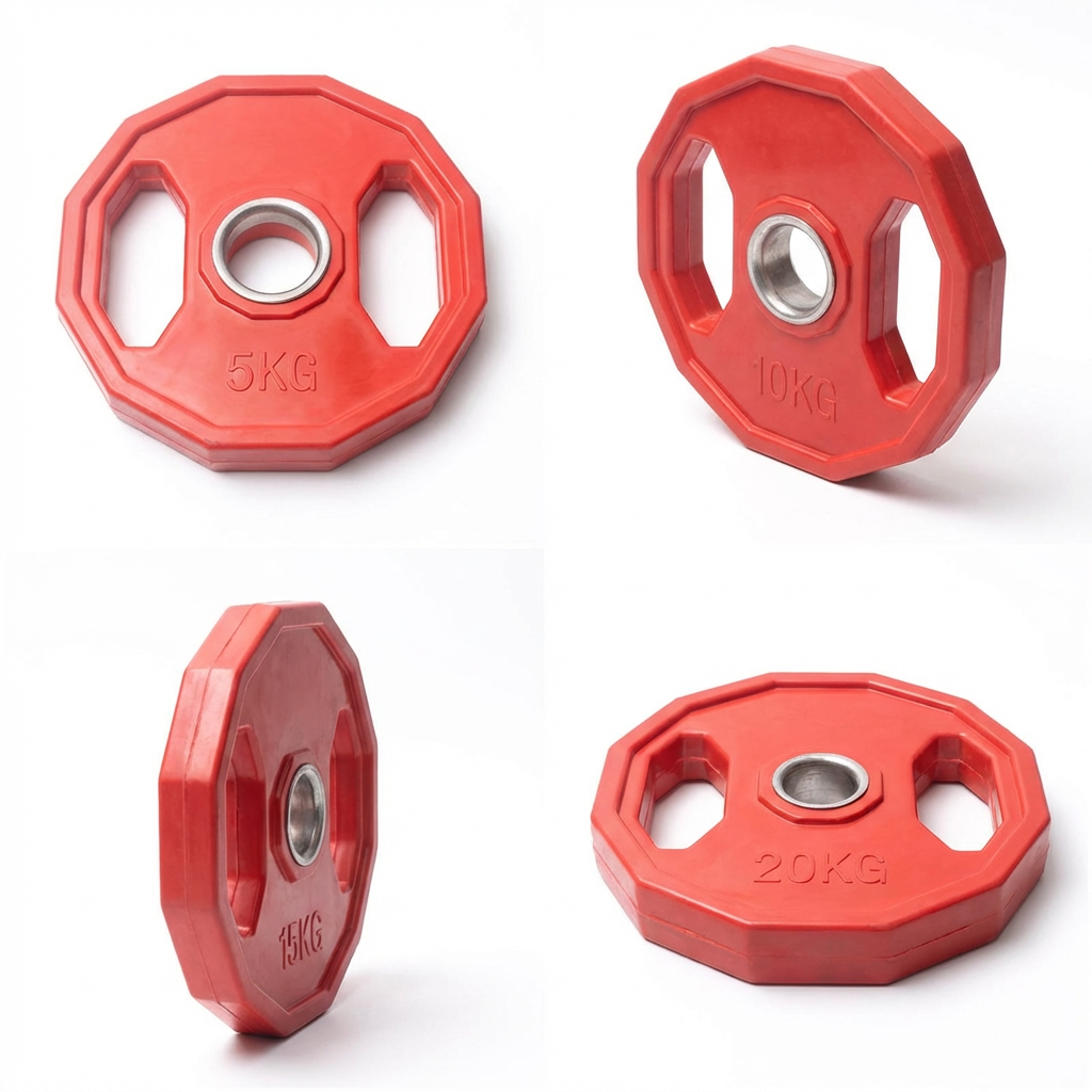 12-Sided Rubber Weight Plates for Olympic Barbell