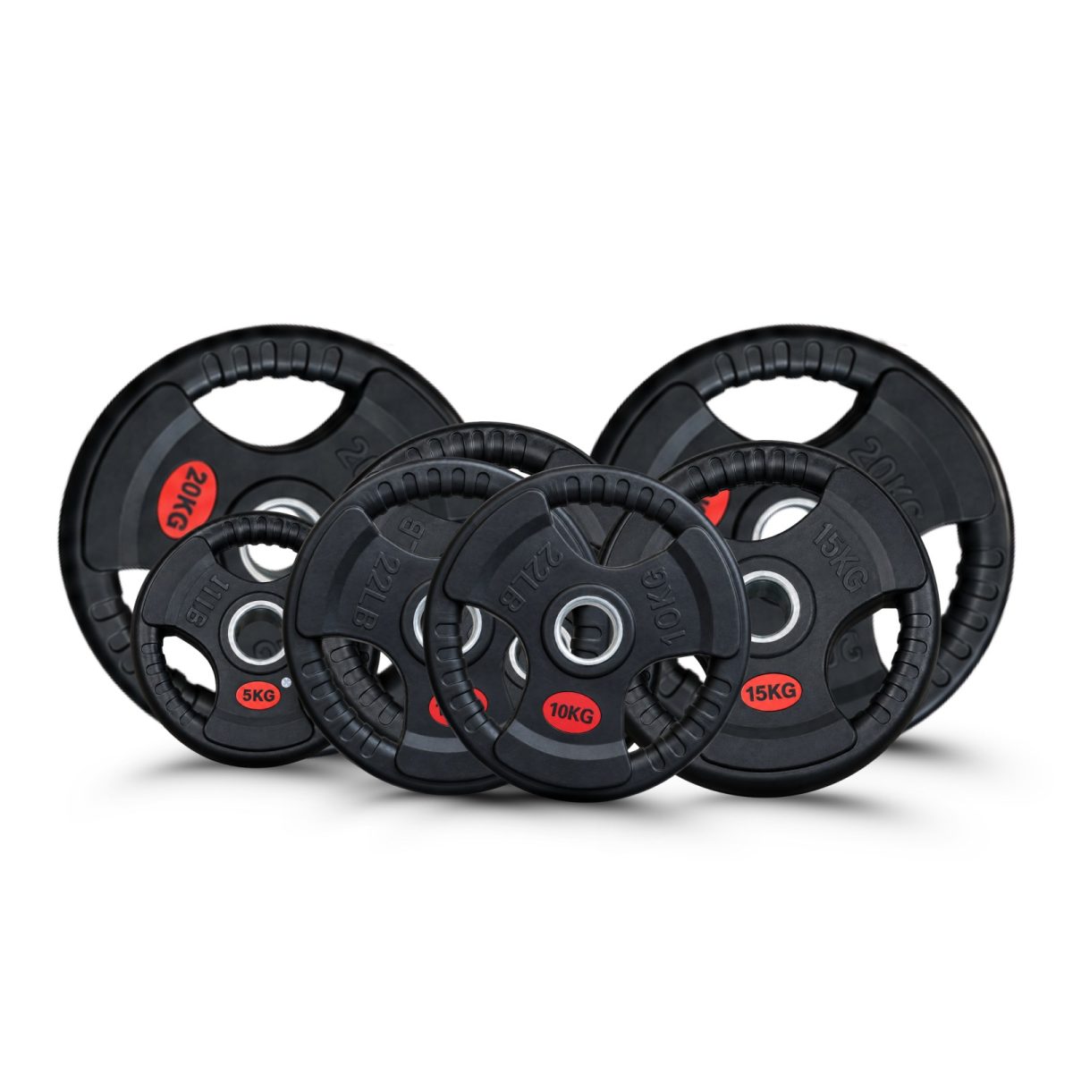 Olympic Rubber Grip Weight Plates — 100KG Set